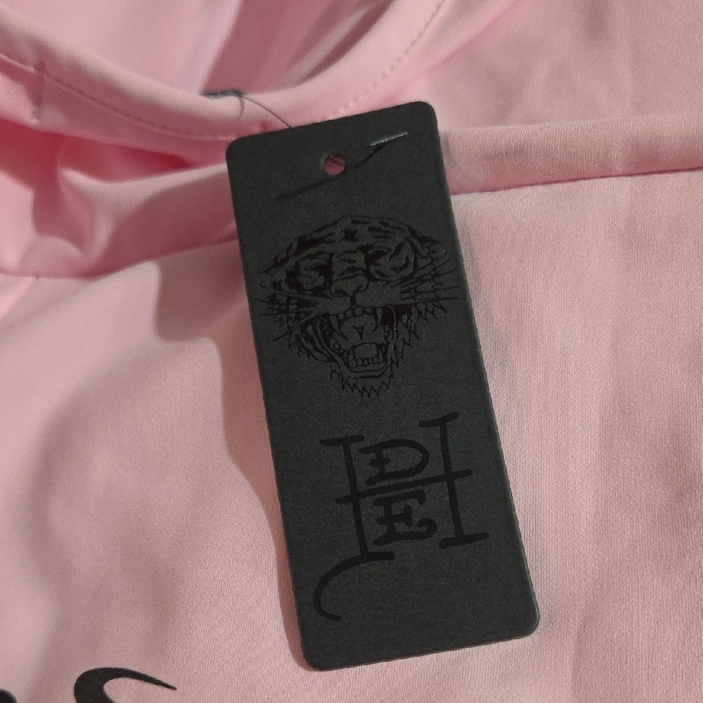 Ed Hardy Pink Skull Graphic Sleeveless Romper - Picture 11 of 12